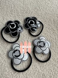fashion 2c symbol Hair band Acrylic Hair Rope C Camellia stamped tie Classical accessories with paper card 6CM