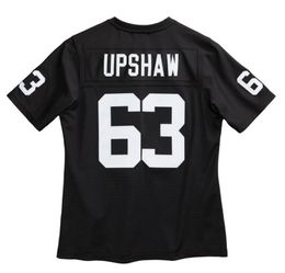 Stitched football Jersey 63 Gene Upshaw 1976 black mesh retro Rugby jerseys Men Women and Youth S-6XL