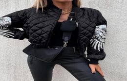 Women039s Jackets Jackets for Women Autumn Winter Fashion Contrast Sequin Angel Wings Pattern Casual Long Sleeve Daily Quilted 4758874