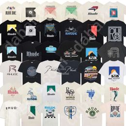 rhude shorts designer shorts Spring Summer Rhude T Shirt Man T Shirts Women Tees Skateboard Oversize Men Short Sleeve T-shirt Luxury Brand Men's T-shirts 5832