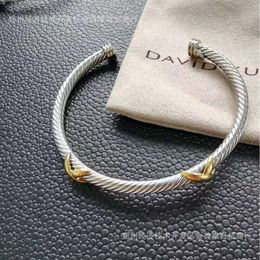 24SS Designer David Yumans Yurma Jewellery Popular Twisted Double x Open Bracelet