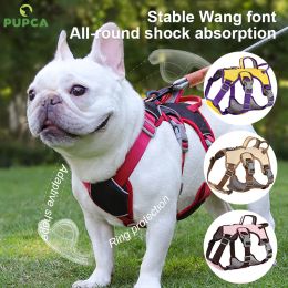 Harnesses Adjustable Dog Harness Vest Mesh Nylon Pet Vest No Pull Reflective Harness for Small Medium Large Dogs With Handle Pitbull Pug