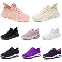 New Men Women Shoes Hiking Running Flat Shoes Soft Sole Fashion Purple White Black Comfortable Sports Colour Blocking Q33 GAI