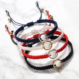 Link Bracelets Couple Bracelet Handmade Braided White Bead In Ring Lucky Red Rope Multicolor String Adjustable Bangles Friend Jewelry