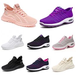 New men women shoes Hiking Running flat Shoes soft sole fashion purple white black comfortable sports Color blocking Q89 GAI trendings