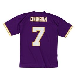 Stitched football Jersey 7 Cunningham 1998 Purple mesh retro Rugby jerseys Men Women Youth S-6XL