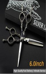 XGLL45 JAGUAR 60 inch barber professional hair cuttingthinning scissors 9CR 62HRC Hardness silver handle with retail gift case5284580