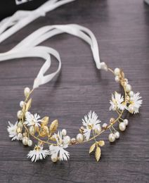 Children daisy beaded crown fashion hand made ribbon garlands jewelry pography girls hair accessories A66507457761