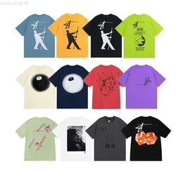 Designer High Quality Mens T-shirt Street Clothing and Womens Dtg Printing Technology Us Cotton High Quality Sleeves Lotas Top A131