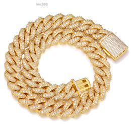 Factory Wholesale Drop Shipping Vvs Zircon Diamond Cuban Link Chain 18mm Hip Hop Necklace Men Jewellery
