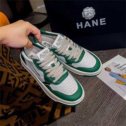 Sports 2024 small white green board Yu Shuxin Dili Hot Ba same genuine leather shoes for women