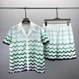 Fashion Designer Hawaii Beach Casual Shirt Set Summer Men's Business Shirt Short Sleeve Top Loose Shirt Asian size M-XXXL Z69