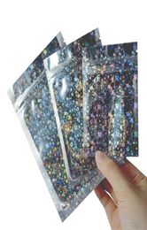 Resealable Smell Proof Bags Foil Pouch Bag Flat Mylar Bag For Party Favour Food Storage Holographic Colour With Glitter Star3615822