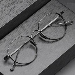 Sunglasses Frames Japan High-end Brand Design Men Vintage Titanium Oval Frame Glasses Eyewear Women Fashion Optical Myopia Lenses Eyeglasses