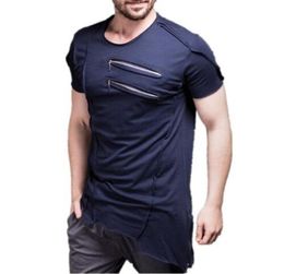 New Design Men Chest zipper T Shirt Muscle Fitness Work Out Streetwear For Male Sporting T Shirt Mens Bodybuilding Tees Tops3477112