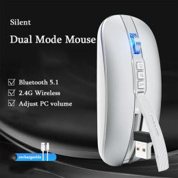 Mice M113 USB 2.4G BluetoothCompatible Dual Mode Wireless Noiseless 800120016002400 DPI Mouse TypeC Charging Laptop Computer Mic