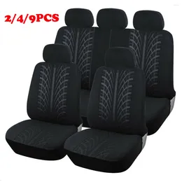 Car Seat Covers 9/4/2X Cover Universal Protector Front Cushion Rear Back Pad Headrest W/ Tire For Auto Interior Van