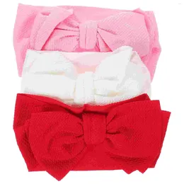 Bandanas 3 Pcs Baby Headband Toddler Party Born Headbands For Girls European American Headwear Knitted Fabric Bow Headpuones