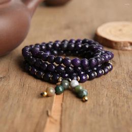 Strand YUOKIAA Vintage Natural Stone Cut Lapis Lazuli Bead Bracelet Meditation Healing Yoga Prayer Blessing Jewelry Unisex