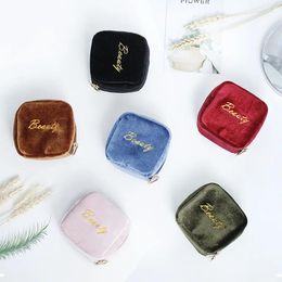 Storage Bags Portable Velvet Lipstick Pack Clutch Coin Purse Mini Small Cosmetic Bag Travel Accessories