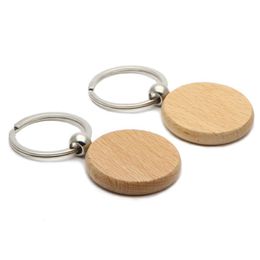 Blank Circle Wooden Key Chain Circle 1 25'' Keychains 1000X lot Engraving keyring KW01Y239p