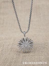 Designer David Yumans Yurma Jewelry Davids Necklace Popular Sunflower Full Imitation Diamond Star Pendant Stainless Steel Chain