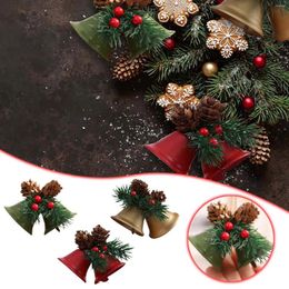 Decorative Flowers Festive Red And Green Christmas Bell Ornament Decoration Border Gnome