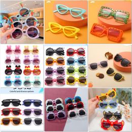 Carton Kids Sunglasses Home Cute Sun Flower Cycling Sunglasses for Boys and Girls Frame Sun Glasses for Baby Outdoor UV400 Protection Eyewear Sun Shades 136 Styles