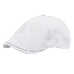VOBOOM Flat Hat For Men Classic sboy Cap Golf Caps Twill Cotton Ivy Hats Cabbies Headpiece Casual Beret White 240229