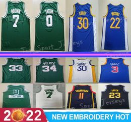 Jayson Tatum jersey 0 Larry 33 Jaylen Brown 7 Stephen Curry 30 Klay Thompson 11 Green 23 Poole 3 Andrew Wiggins 22 All Stitched 756093634