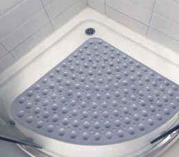 Corner Shower Mat Sector Rubber Antislip Quadrant Bath Mat AntiBacterial Suction for Shower Tub Nonslip Bathtub Mat 54x54CM SH18190584
