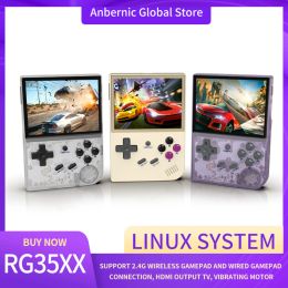 Players Anbernic New RG35XX 3.5inch Game Console Support 2.4G wireless gamepad and wired gamepad Connexion Linux system Game Player