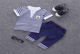 Summer Kids Sailor Suit Striped T shirt Short Pants For Toddler Boys Clothes Sets born Baby Outfits 1 2 3 4 Years 2107271363989