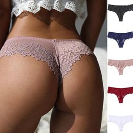 Women's Panties Women Sexy Lace Lingerie Temptation Low-waist Embroidery Thong Transparent Hollow Out Briefs Underwear Female G String