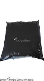 Black Sexy Latex Pillowcase With Zip At Back Rubber Pillowslip Pillow Case 04 mm 0036 One Piece4041039