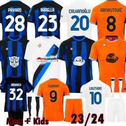 23 24 BASTONI DIMARCO Soccer Jersey BARELLA INTERS THURAM S LAUTARO ANNIVERSARY PAVARD 2023 2024 Special Shirt CALHANOGLU Men Kit FRATTESI Kids Equpment 34523