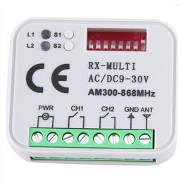 Remote Controlers Universal RX Multi Frequency 300-868MHz Receiver 2CH 12V 24V Relay Module Garage Door Control 433.92MHz 868MHz