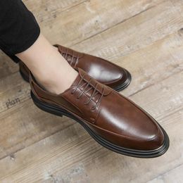 Dress Shoes Classic Gentleman Derby Leather Luxury Goods Men Fashion Casual Pointed Toe Comfortable Lightweight High Quality