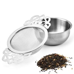 juchiva Coffee Tools Stainless Steel with Bottom Cup Double Handle Bk Philtre Reusable Tea Strainer Teapot