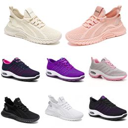 New Men Women Shoes Hiking Running Flat Shoes Soft Sole Fashion Purple White Black Comfortable Sports Color Blocking Q30-1 GAI