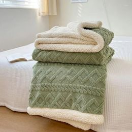 Blankets Wool Blanket Nap Sofa Cover Office Shawl Air Conditioning Small Thickened Coral Velvet Flannel Lamb Best quality