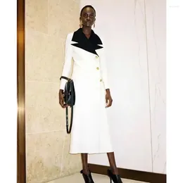 Men's Suits Women Overcoat Suit Blazer Trench Coat Jacket Splicing Colour White Black Formal Prom Dress Custom Made