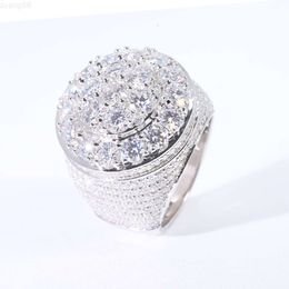 Xingguang High-end Jewelry Mens Ring 10k Solid White Gold Handmade Insert Vvs d Color Moissanite Ring for Hip Hop Rapper