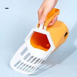 Cat Litter Scooper Large Capacity Built-in Poop Bag Cats Shovel Kitty Self-Cleaning For Toilet Tray Box Clean Tool Pet Supplies 240228