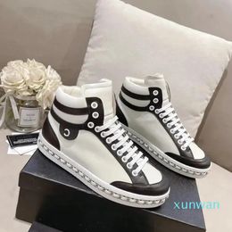 Designer Women Casual Shoes spring autumn Fashion Leather Rubber Sneakers High Quality Breathable High Top Casual