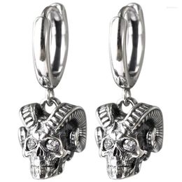 Dangle Earrings Gothic Baphomet Sheep Head Skull For Men Women Silver Colour Ear Jewellery