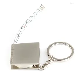 Keychains Arrival Measuring Tools Stainless Steel Retractable Ruler Tape Measure Keychain Key Ring Gauging Keyring Pull