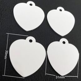 Tags Love Heart Design Personalised DYE Sublimation Dog Tag Necklace Accessories Keychains Tag Pet Nameplates Free Shipping