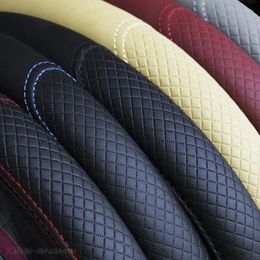Steering Wheel Covers 38cm Car Cover Skidproof Auto Steering- Anti-Slip Embossing Leather Car-styling Accessories