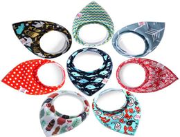 Custom washable 100 organic cotton bibs baby bandana drool bibs Triangle white Bib1319387